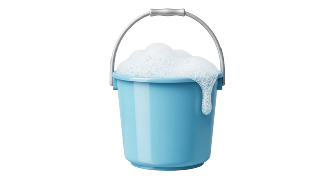 Isolated Bucket of Soap Suds