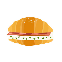 Shio pan Japanese roll bread with bacon and cream cheese.