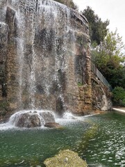 waterfall in the park of Nice city ,France 