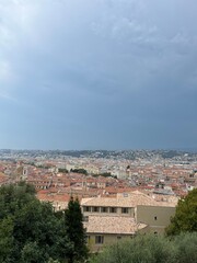 view of Nice city, aerial view of the Mediterranean sea