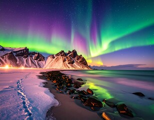Northern Lights in the Mountains