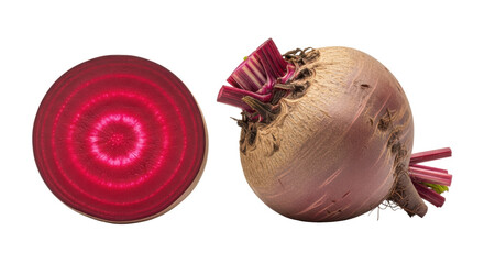 Isolated Beetroot with Half