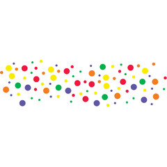 Colorful confetti dots pattern on a white background, perfect for festive designs.