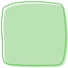 Hand-drawn light green square with rounded corners and a white outline.