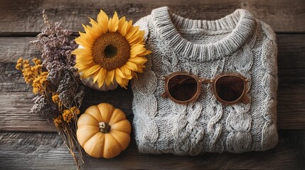 Seasonal Transition Flat Lay from Summer to Autumn