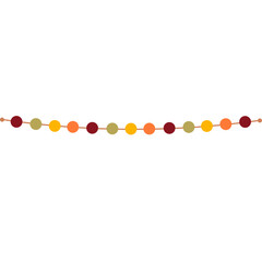 Autumn-themed garland with colorful circles on a string, perfect for seasonal decorations.
