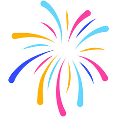Colorful burst of fireworks, a festive graphic element for celebrations and events.