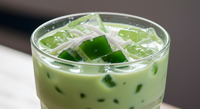 Sweet Buko Pandan with Coconut Jelly and Shaved Ice png