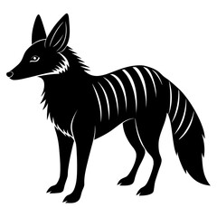 Aardwolf vector clean black silhouette design white background