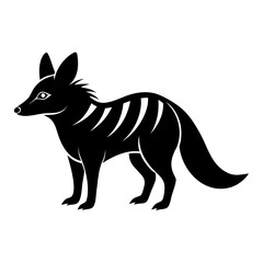 Aardwolf vector clean black silhouette design white background