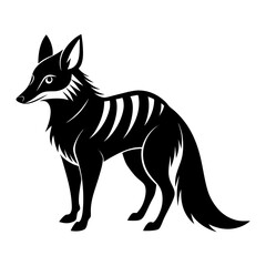 Aardwolf vector clean black silhouette design white background