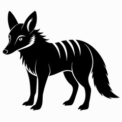 Aardwolf vector clean black silhouette design white background