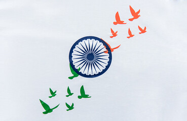 Indian flag for indian independence day and indian republic day celebration concept, background,...