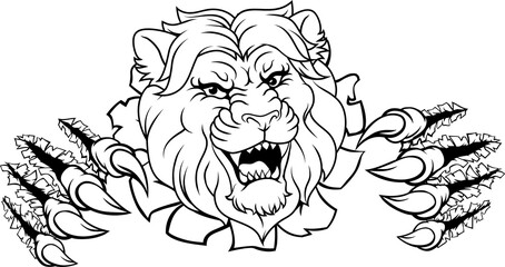 Lion Animal Sports Team Cartoon Mascot