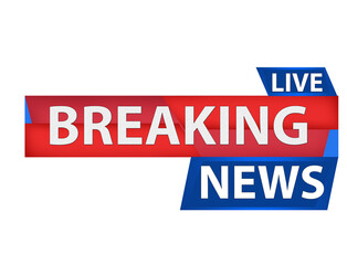 red and blue  breaking news banner 