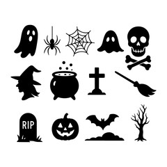 set of halloween elements