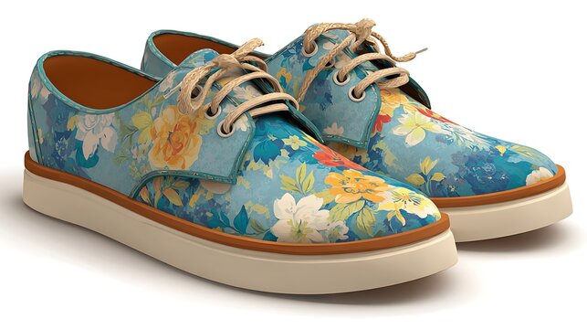 Stylish Floral Print Casual Lace Up Shoes for Everyday Comfort and Fashionable Looks