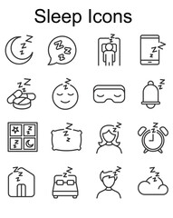 Sleep Icons Set. vector. editable