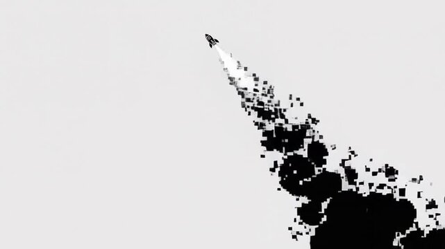 Animated Rocket Launch Illustration Creating Dynamic Space Exploration Effect