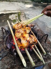 grilled chicken on the grill