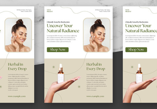 Cream And Green Beauty Spa Flyer