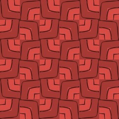 Abstract seamless red square maze pattern for creative geometric design and backdrop