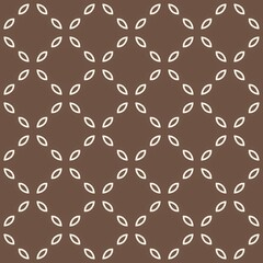 Seamless damask pattern with brown vintage floral swirls and decorative retro leaf elements, a classic textured wallpaper illustration