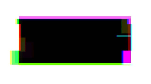 4k Loop animation of Glitch neon banner in green, pink, blue. Retro 80s, Y2K aesthetic, digital distortion, vibrant color. Digital art, modern 90s, 2000s, Y2K creative banner, social media graphics