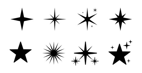 Set of star icons on white background.