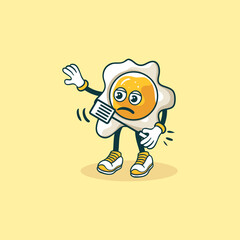 A Cartoon Fried Egg Character Feeling Unwell