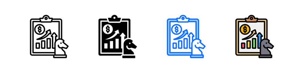 Sales Strategy Icon Set Multiple Style Collection