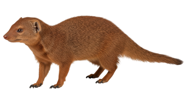Isolated Slender Mongoose Standing
