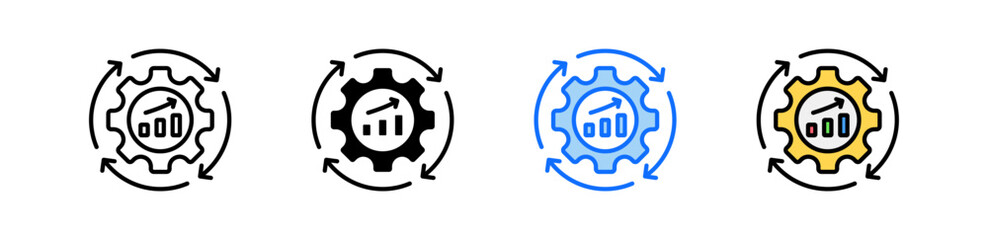 Sales Process Icon Set Multiple Style Collection