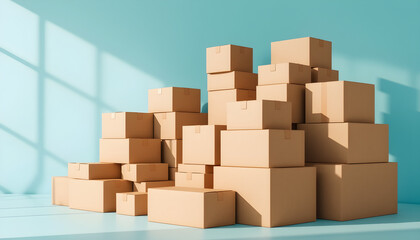 Obraz premium stack of cardboard boxes