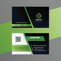 professional green business card modern template design