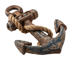 Rustic anchor decoration nautical theme home decor isolated on transparent background