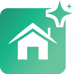 AI home icon, artificial intelligence star logo, futuristic digital