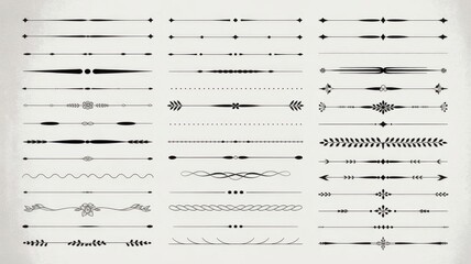 Collection of elegant decorative line dividers and ornaments for design