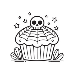 Bold and Easy Cozy Halloween Coloring Pages, Line Art, Vector Illustration, Black and White, Halloween, Coloring Pages, Coloring Book, 8.5x8.5