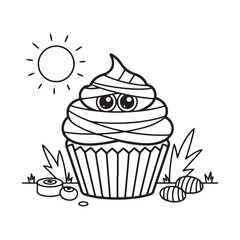Bold and Easy Cozy Halloween Coloring Pages, Line Art, Vector Illustration, Black and White, Halloween, Coloring Pages, Coloring Book, 8.5x8.5