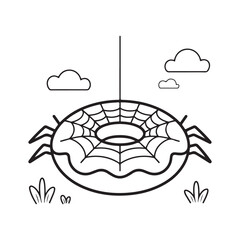 Bold and Easy Cozy Halloween Coloring Pages, Line Art, Vector Illustration, Black and White, Halloween, Coloring Pages, Coloring Book, 8.5x8.5