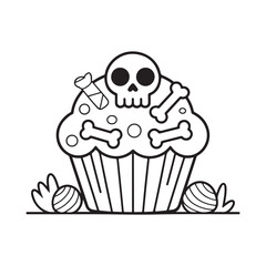 Bold and Easy Cozy Halloween Coloring Pages, Line Art, Vector Illustration, Black and White, Halloween, Coloring Pages, Coloring Book, 8.5x8.5