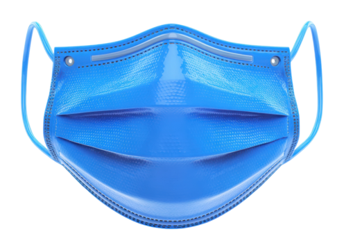 Protective blue face mask healthcare view safety isolated on transparent background