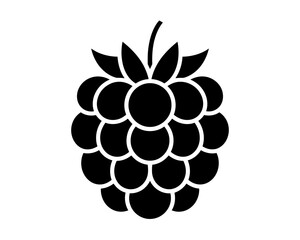 Black and white icon of a raspberry
