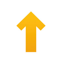 yellow upward pointing arrow isolated on transparent background Remove png, Clipping Path, pen tool