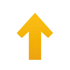 yellow upward pointing arrow isolated on transparent background Remove png, Clipping Path, pen tool