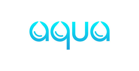 Aqua logo design vector creative simple modern clean logo light blue bright color water drop