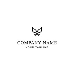 Minimalist logo design featuring a stylized leaf-like shape above company name and tagline.