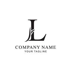 Elegant monogram logo featuring letter L, adorned with floral design, for company branding.