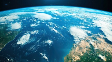 Fototapeta premium High-angle view of planet Earth from space.